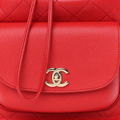 Chanel Sheepskin Caviar Quilted Daily Round Backpack Red 8 of 12