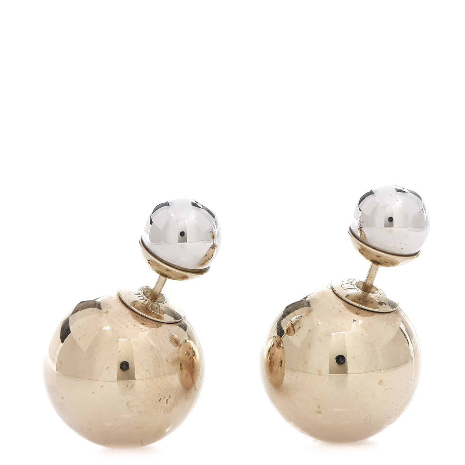 Christian Dior Mise En Dior Tribal Earrings Silver Gold 1 of 4