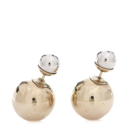 Christian Dior Mise En Dior Tribal Earrings Silver Gold 1 of 4