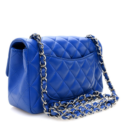 Chanel Lambskin Quilted Mini Rectangular Flap Blue 3 of 10