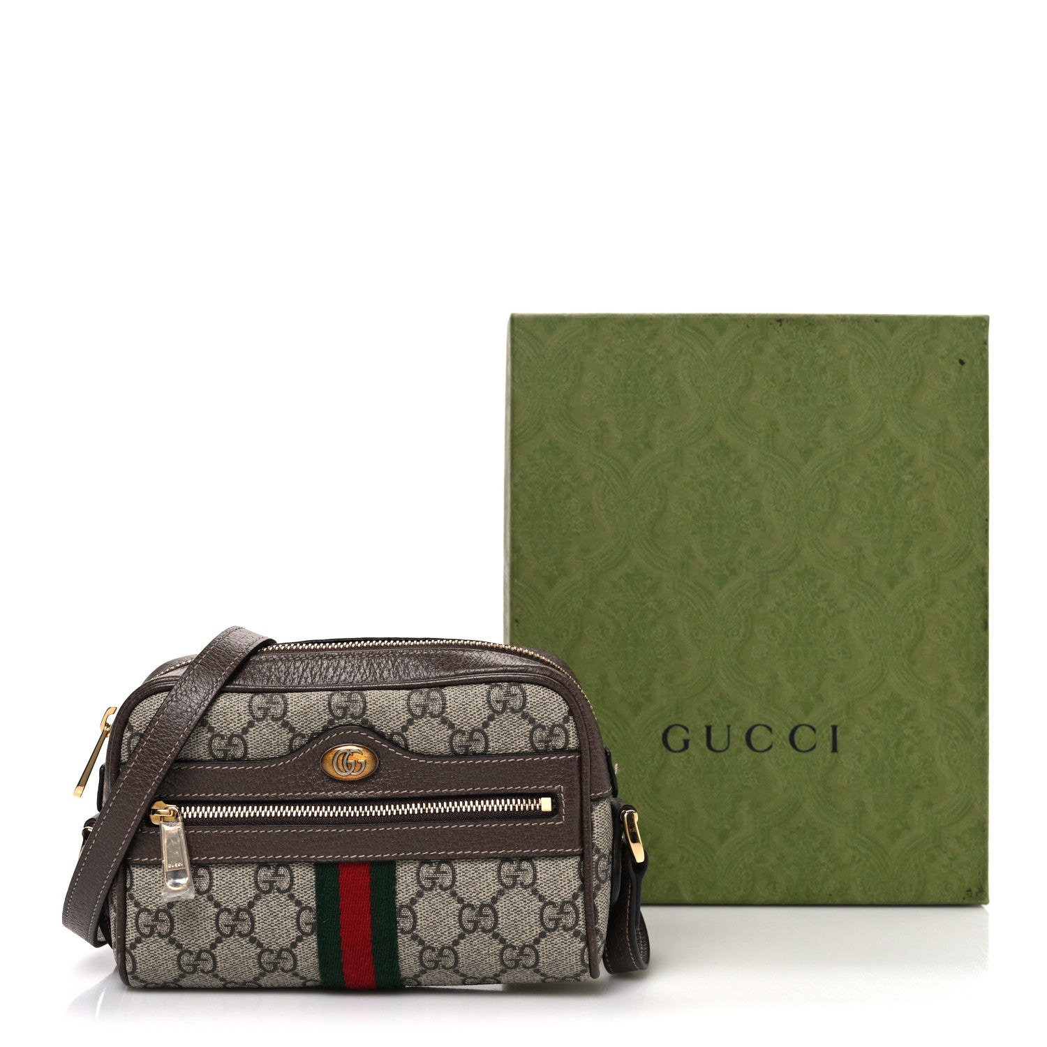 Gucci GG Supreme Monogram Web Mini Ophidia Shoulder Bag Brown 10 of 10