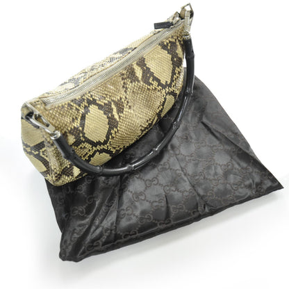 Gucci Python Bamboo Handle Shoulder Bag 3 of 9