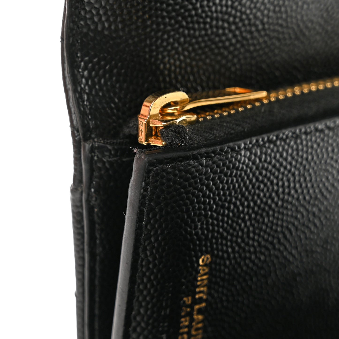 Grain De Poudre Matelasse Chevron Monogram Compact Tri Fold Wallet Black