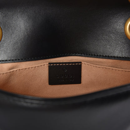 Gucci Calfskin Matelasse Mini GG Marmont Shoulder Bag Black 7 of 8