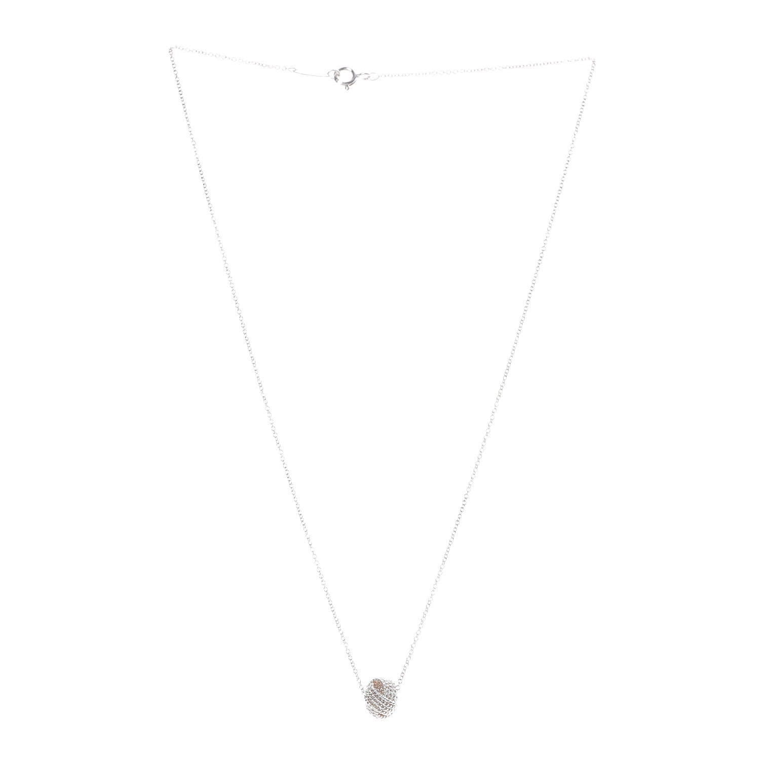 Tiffany Sterling Silver Twist Knot Pendant Necklace 3 of 6