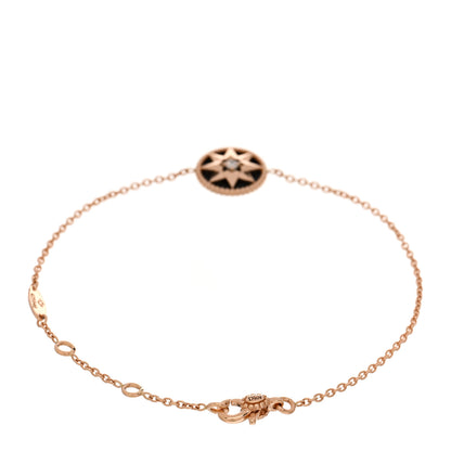 Christian Dior 18K Rose Gold Diamond Black Onyx Rose Des Vents Bracelet 2 of 4