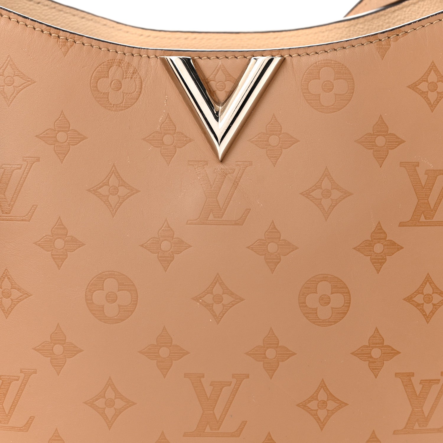 Louis Vuitton Cuir Plume Cuir Ecume Very Hobo Sesame Creme 7 of 12
