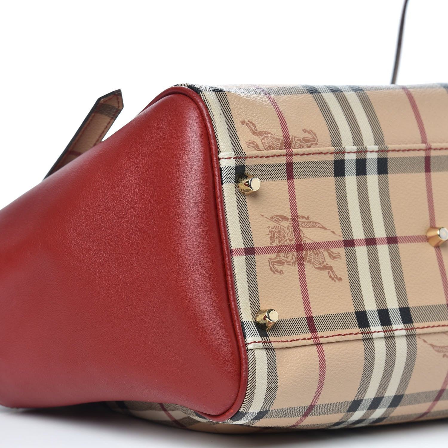 Burberry Haymarket Check Small Canterbury Tote Military Red 8 of 10