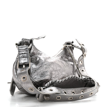 Balenciaga Metallic Agneau Arena Le Cagole Shoulder Bag XS Silver 4 of 11