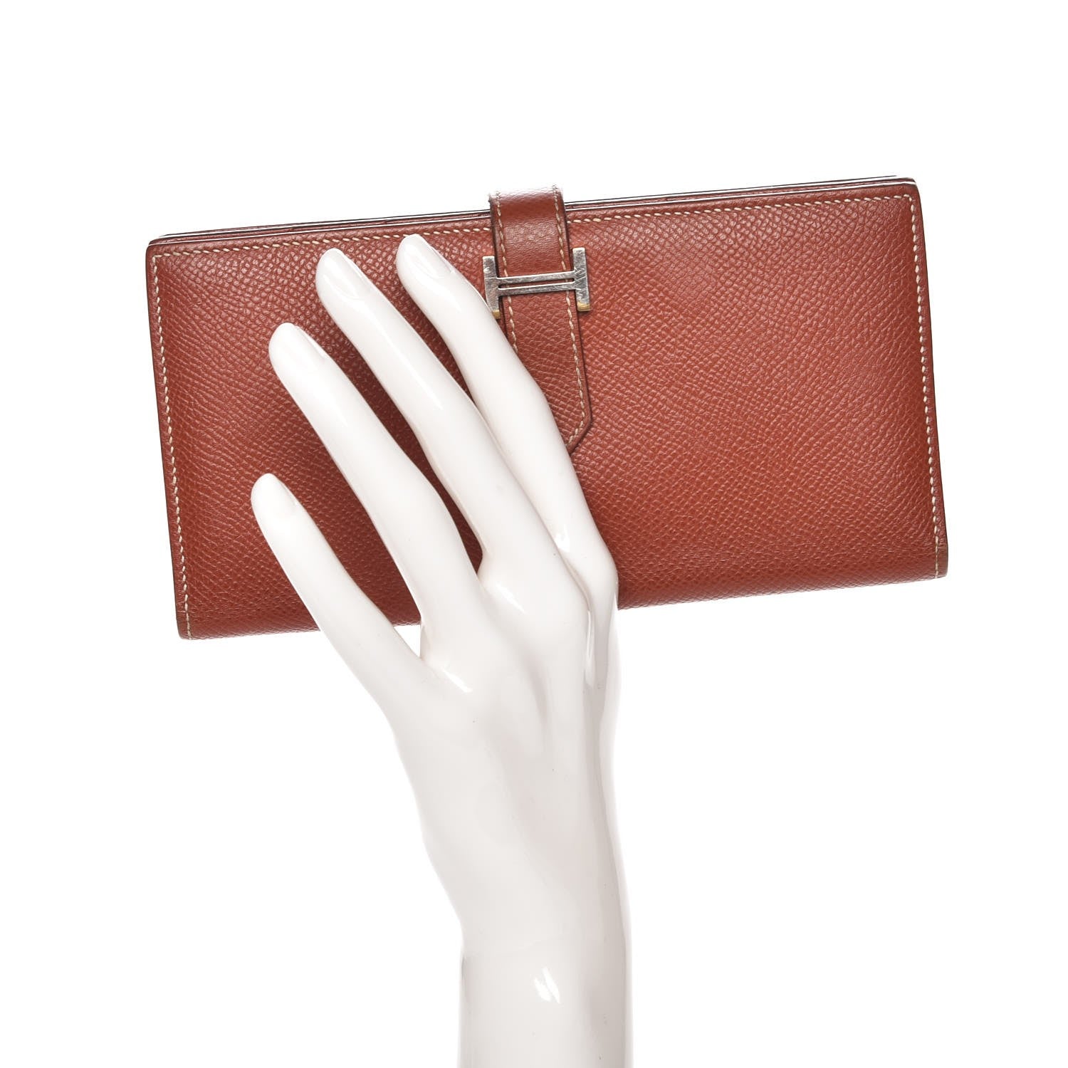 Hermes Epsom Bearn Gusset Wallet Brique 2 of 7
