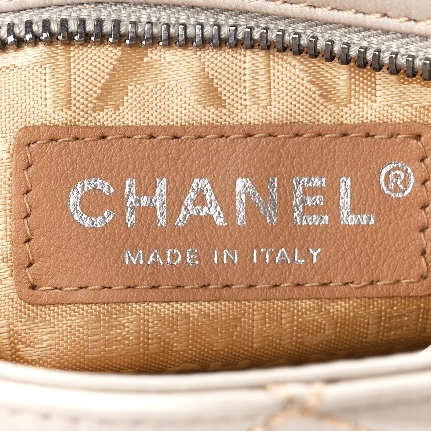 Chanel Lambskin Surpique Stitch Pochette Beige 7 of 12