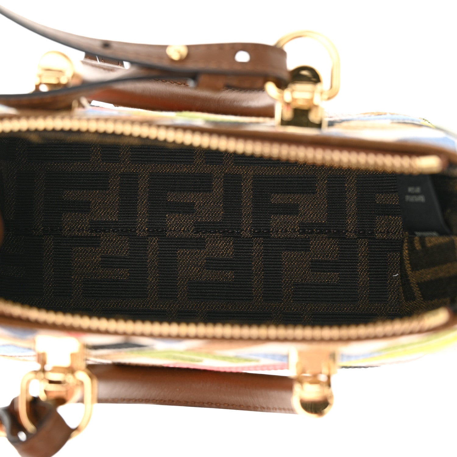 Fendi Canvas Vitello FF Multicolor Embroidered Mini By The Way Top Handle Boston Bag Multicolor 5 of 10