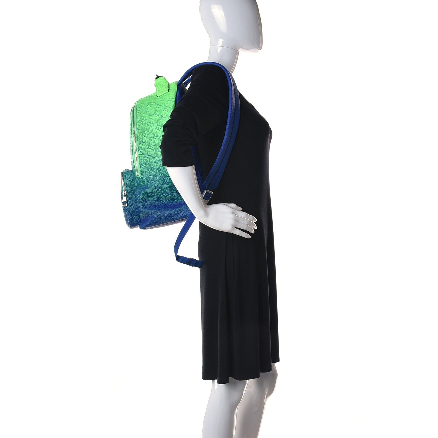 Louis Vuitton Taurillon Illusion Multipockets Backpack Bleu Vert 2 of 8