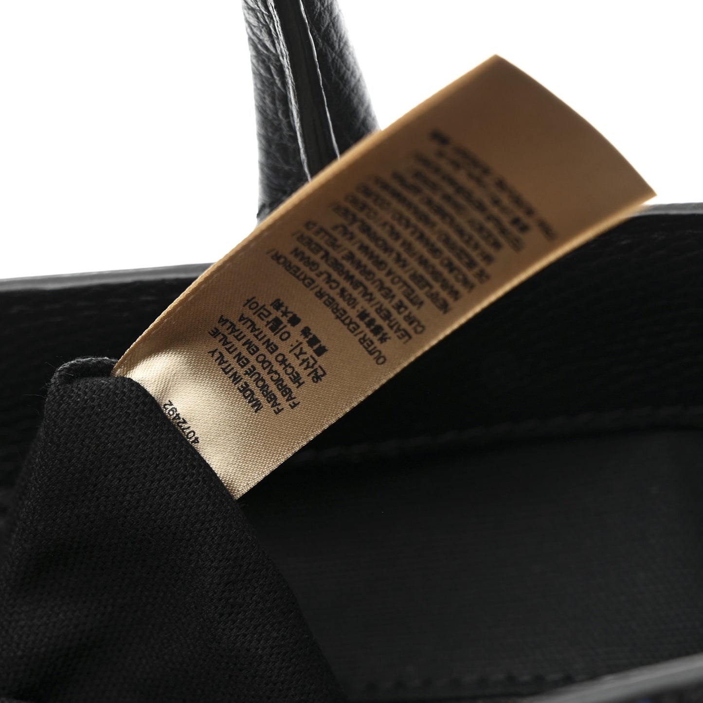 Grainy Calfskin Graffiti Print Medium Banner Tote Black