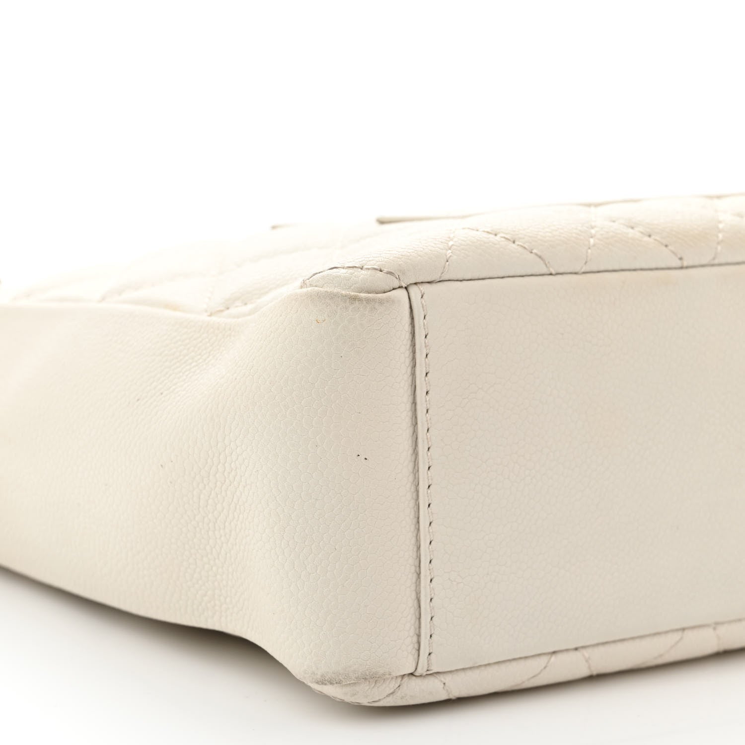 Chanel Caviar Quilted Petit Shopping Tote PST White 9 of 13