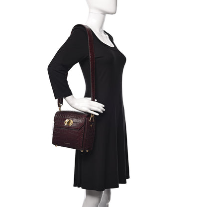 Alexander McQueen Calfskin Crocodile Embossed Box Shoulder Bag 21 Velvet Red 2 of 9