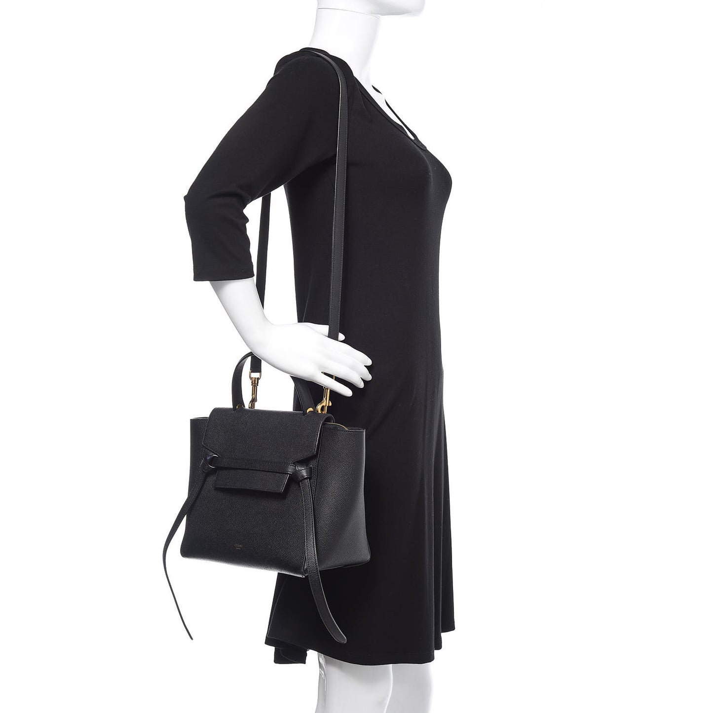 Grained Calfskin Micro Belt Bag Black