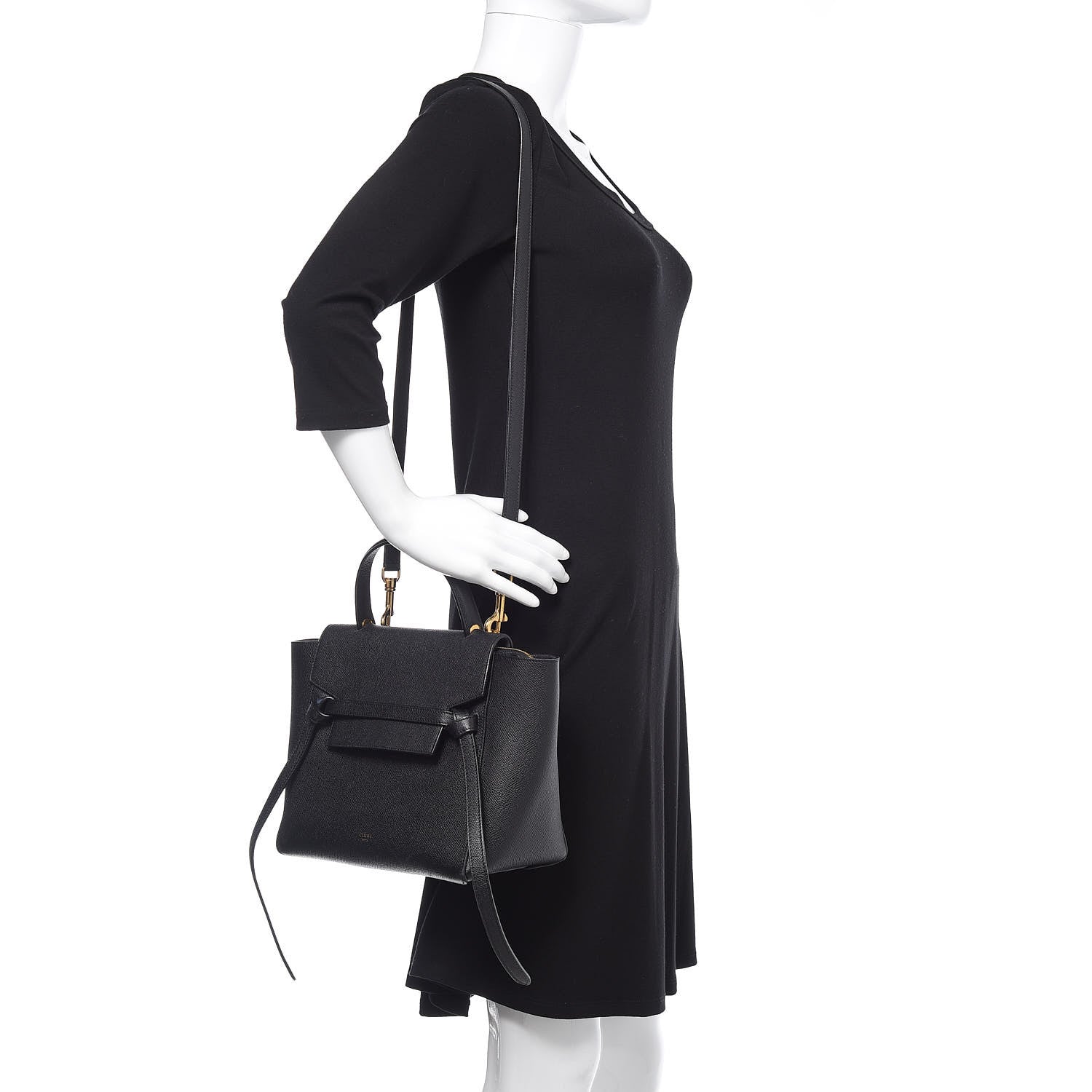 Celine Grained Calfskin Micro Belt Bag Black 2 of 13