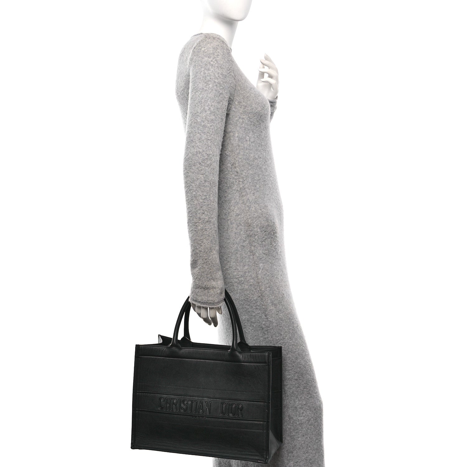 Christian Dior Calfskin Embossed Medium Book Tote Black 2 of 14