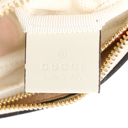 Gucci Canvas Calfskin Flora Infinity Cutout Shoulder Bag White Multicolor 6 of 11