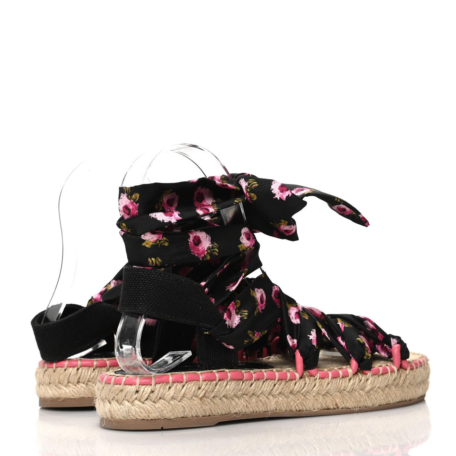 Prada Satin Printed Espadrille Sandals 36 Multicolor 4 of 8