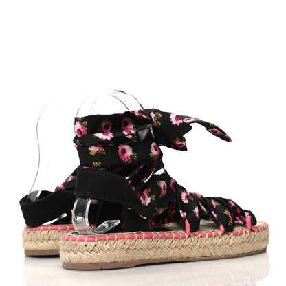Prada Satin Printed Espadrille Sandals 36 Multicolor 4 of 8