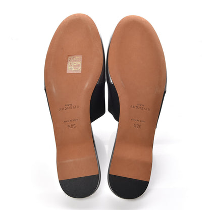 Givenchy Metallic Calfskin Bedford Logo Mule Slides 38.5 Black 5 of 8