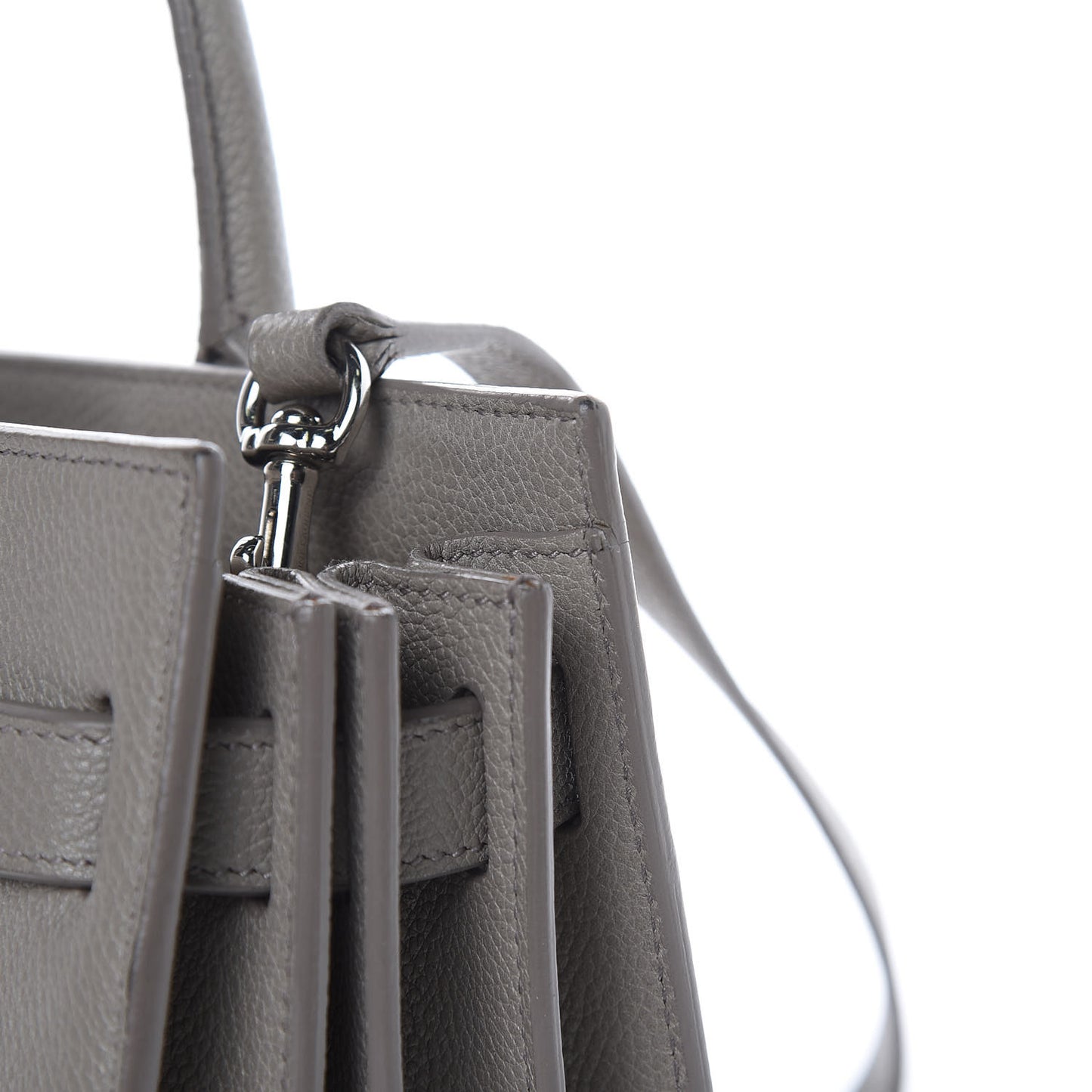 Grained Calfskin Nano Sac De Jour Gray