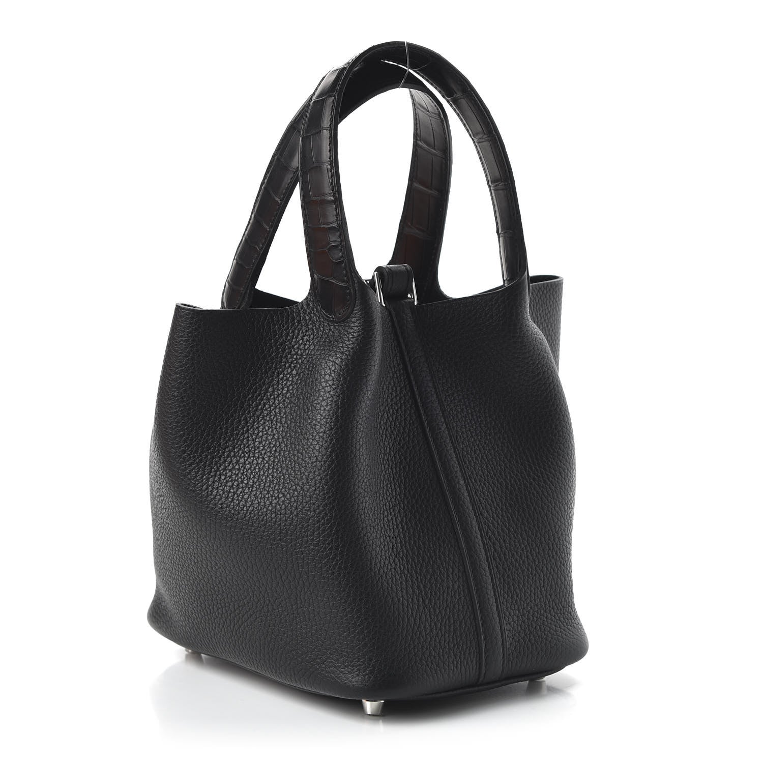 Hermes Taurillon Clemence Matte Alligator Picotin Lock Touch 18 PM Black 3 of 11