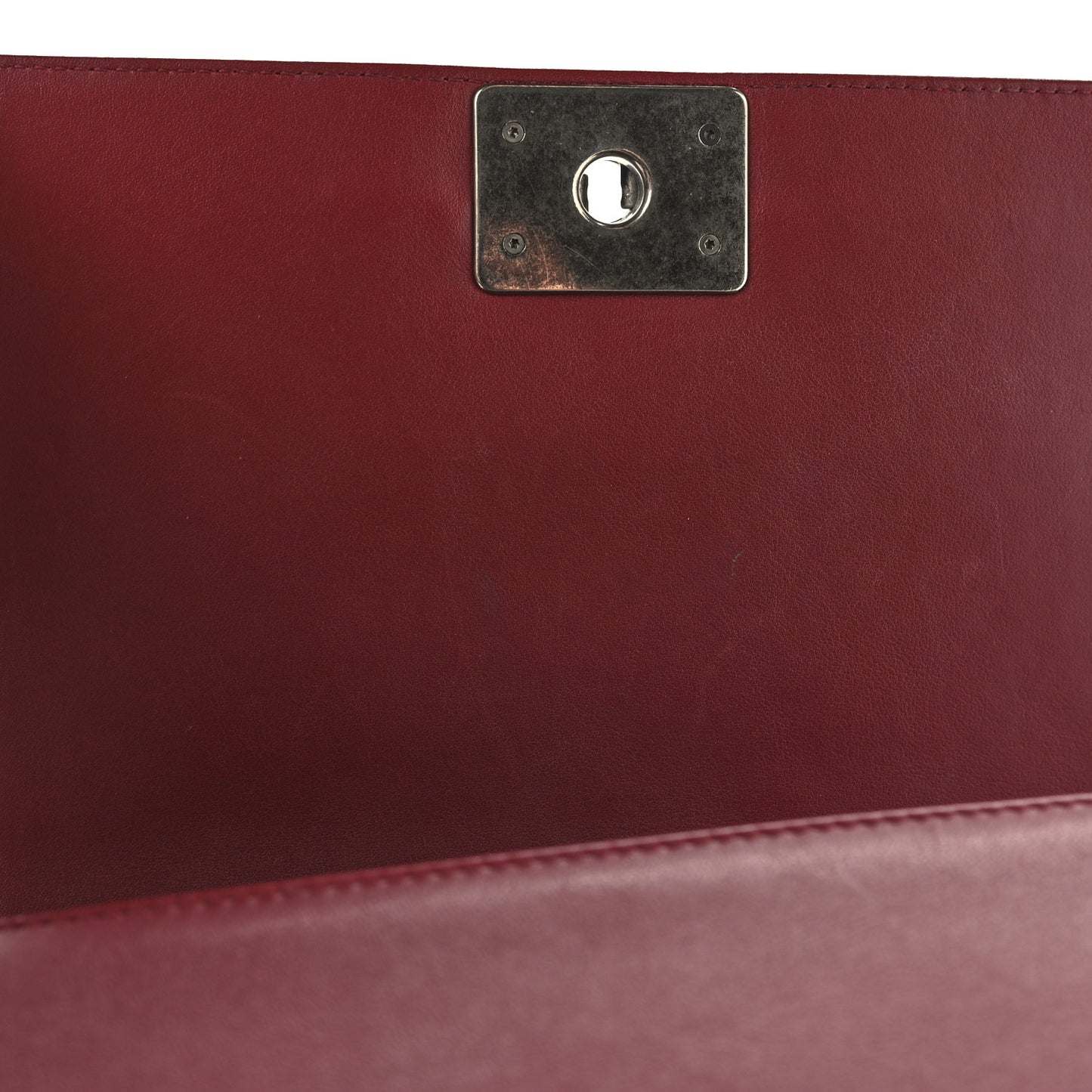 Calfskin Chevron Quilted Medium Boy Flap Red