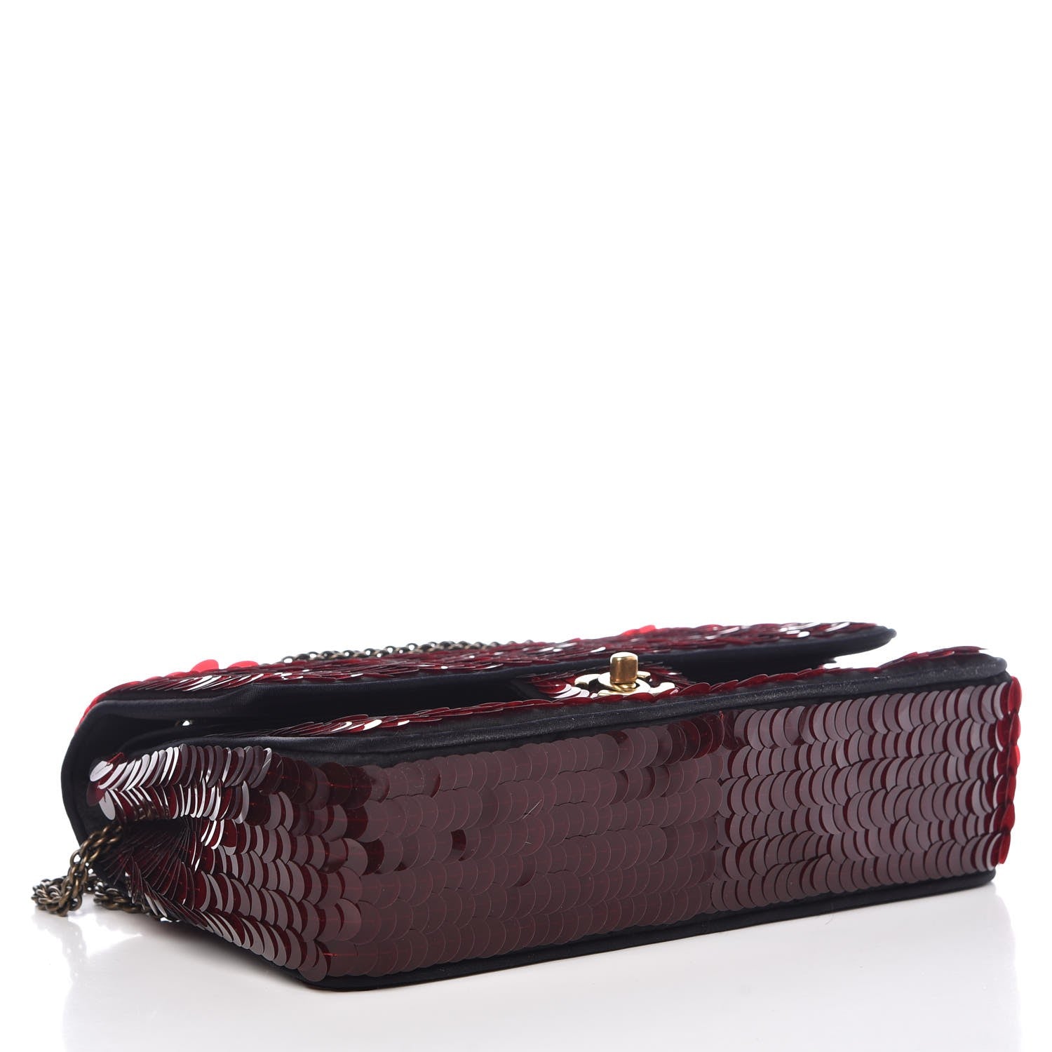 Chanel Satin Sequin Paris Shanghai Medium Double Flap Red 5 of 10
