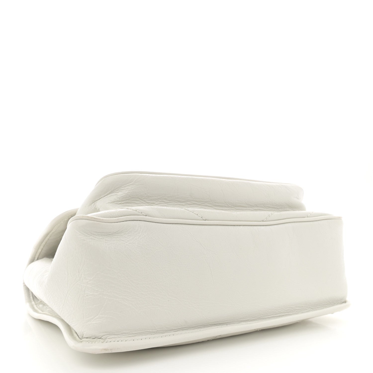 Saint Laurent Crinkled Calfskin Matelasse Monogram Medium Niki Chain Satchel Dirty White 4 of 13