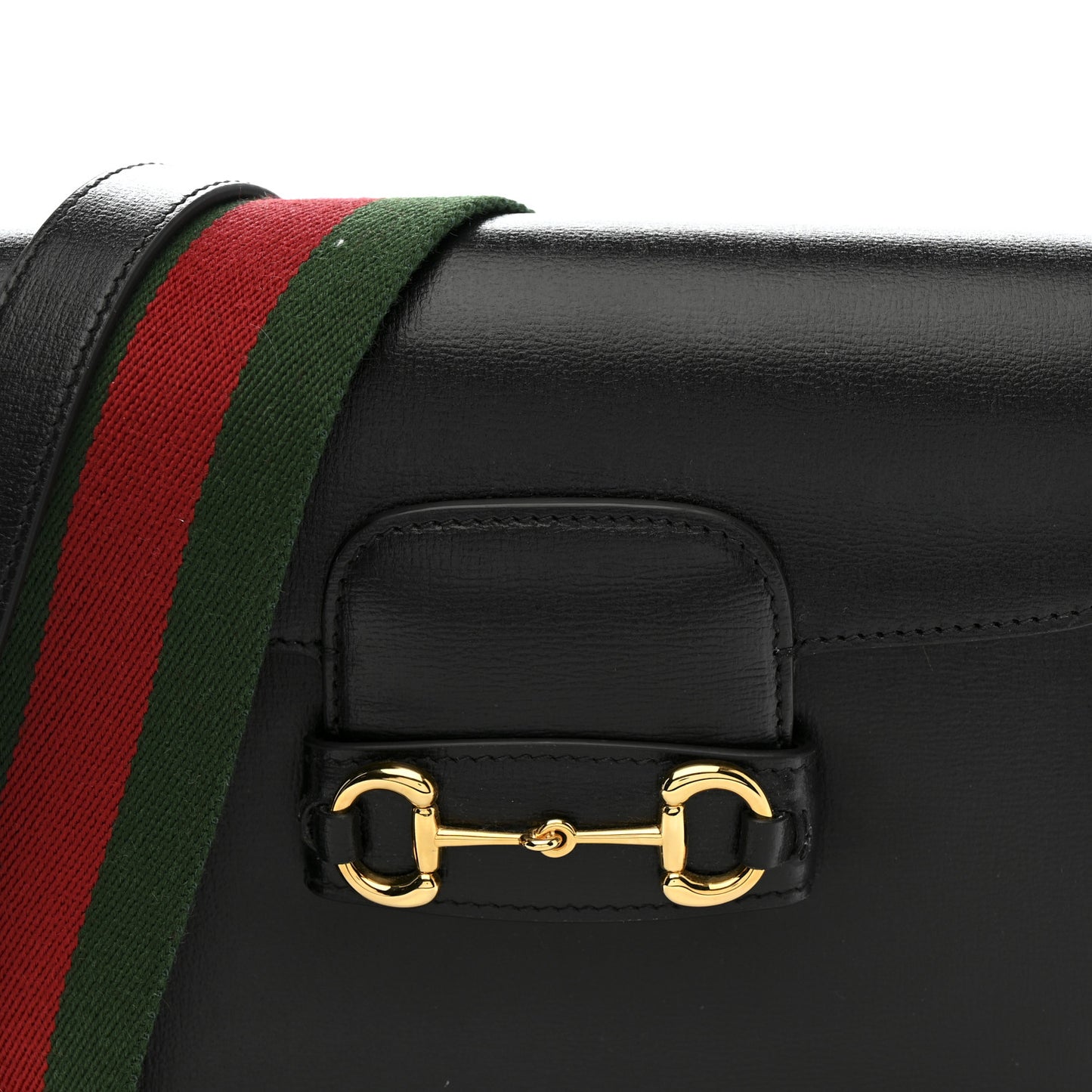 Azalea Calfskin Web Mini Horsebit 1955 Shoulder Bag Black