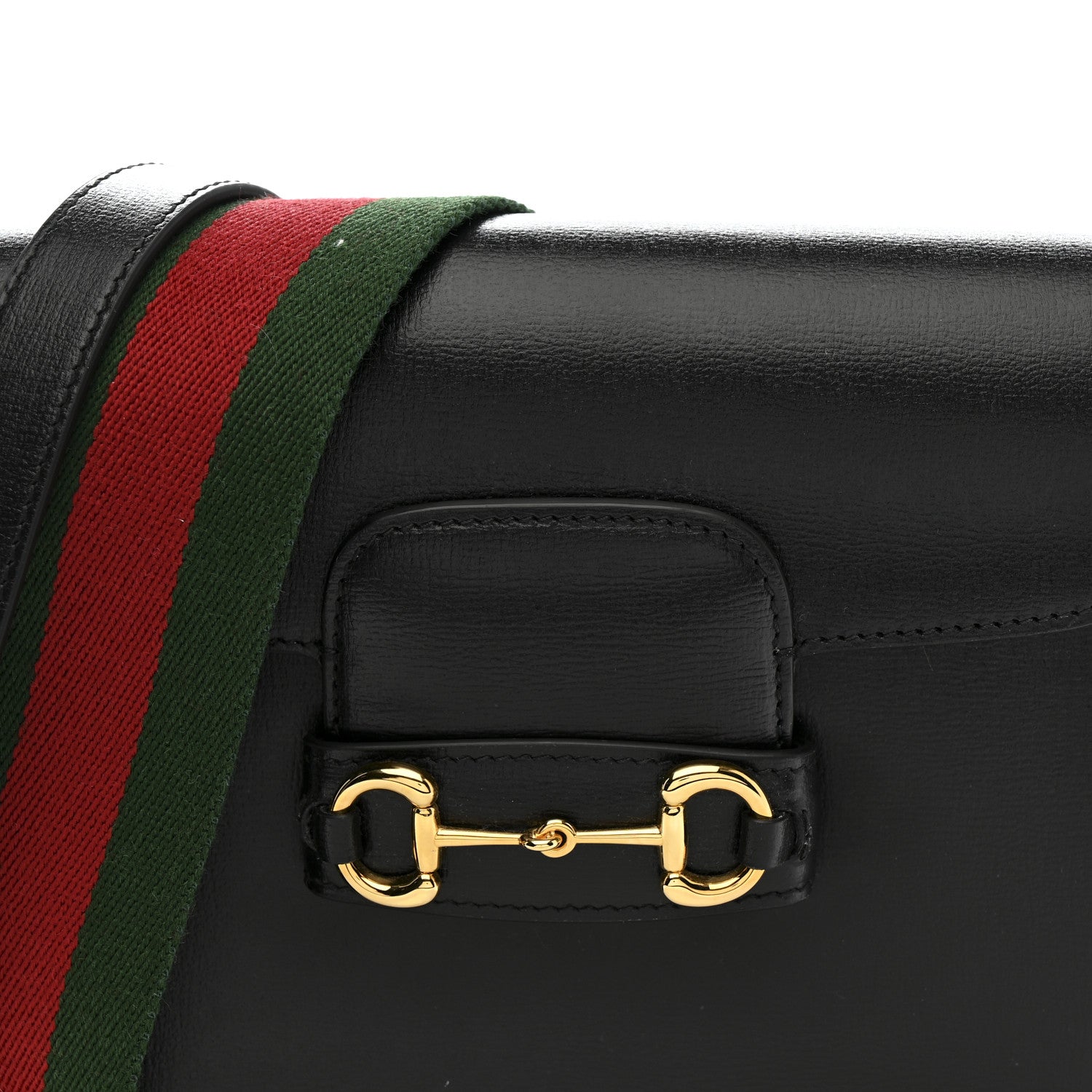 Gucci Azalea Calfskin Web Mini Horsebit 1955 Shoulder Bag Black 9 of 12