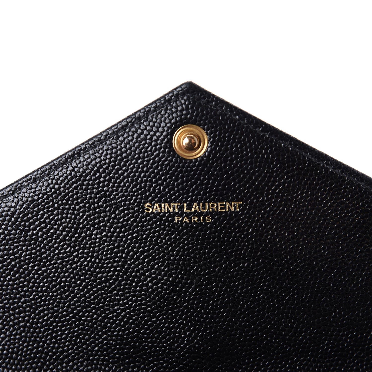Saint Laurent Grain De Poudre Matelasse Chevron Small Monogram Chain Wallet Black 8 of 11