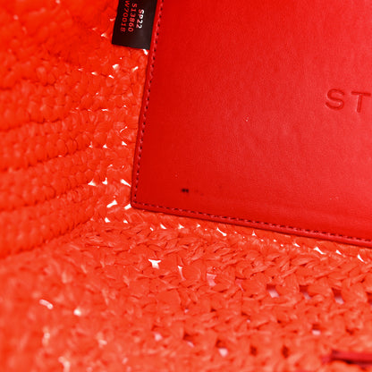 Stella McCartney Braided Raffia Eco Alter Napa Perforated Logo Crossbody Bag Brick 12 of 15