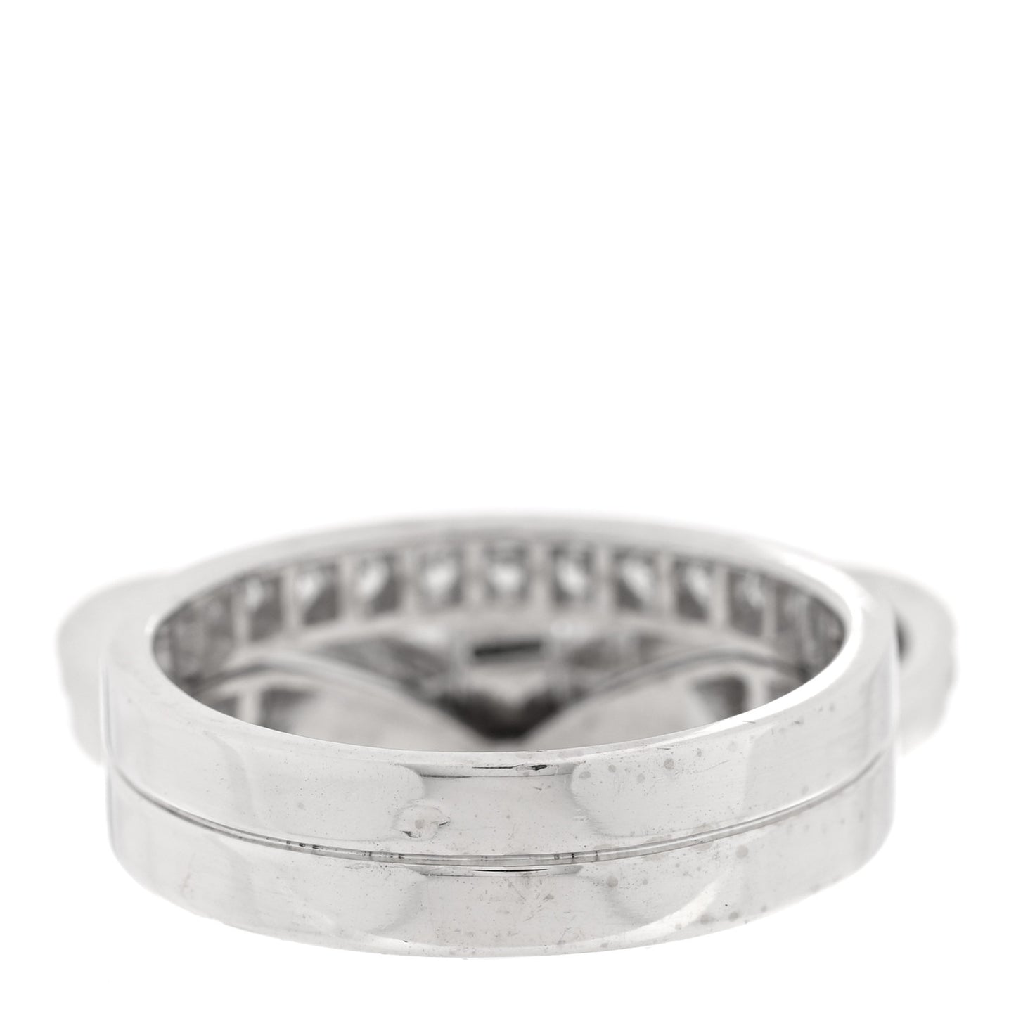 18K White Gold Diamond Ruban Suspended Solitaire Ring 56 7.5