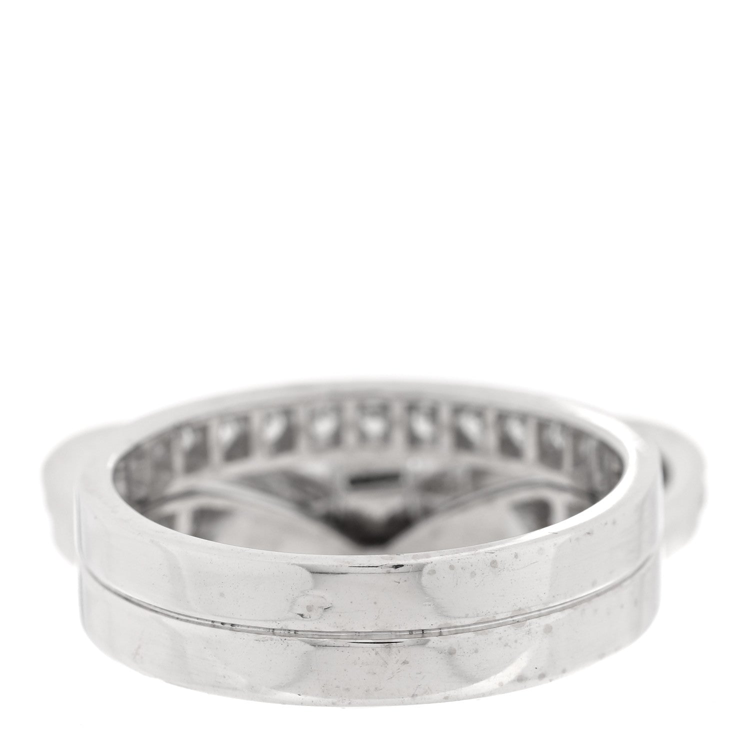 Chanel 18K White Gold Diamond Ruban Suspended Solitaire Ring 56 7.5 3 of 5