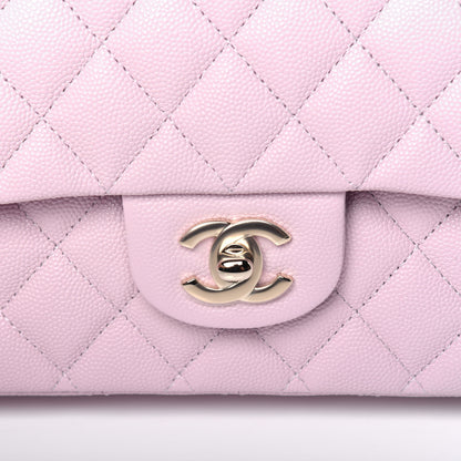Chanel Caviar Quilted Medium Double Flap Light Pink 13 of 14