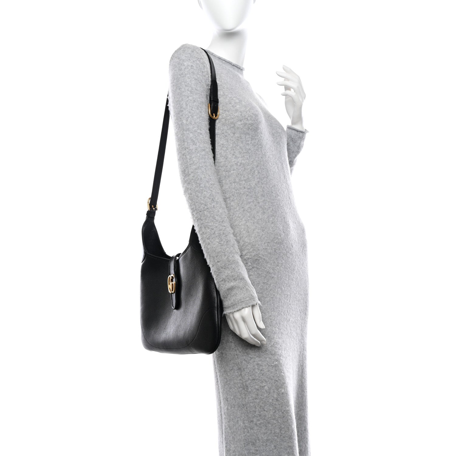 Gucci Goatskin Medium Aphrodite Shoulder Bag Black 2 of 9
