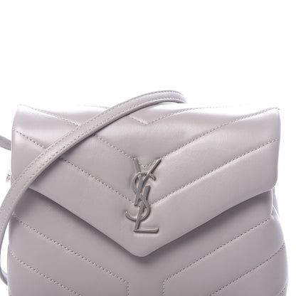 Saint Laurent Calfskin Y Quilted Monogram Toy Loulou Satchel Granite 7 of 10