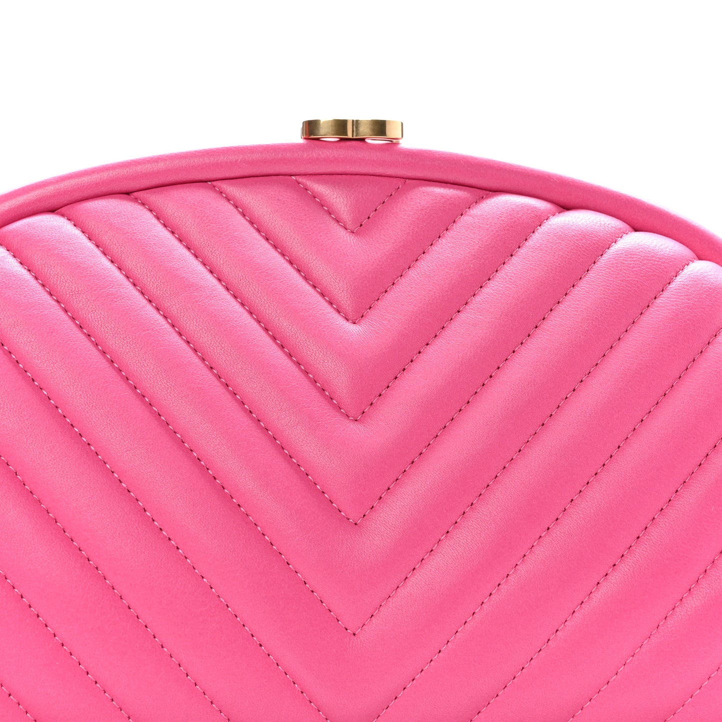 Lambskin Chevron Quilted Timeless Clutch Dark Pink