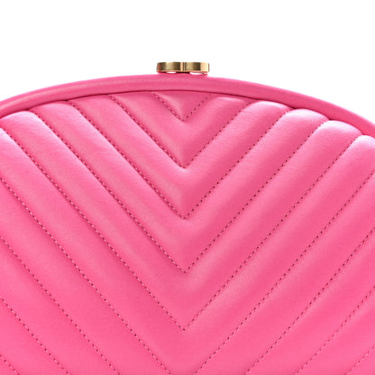 Chanel Lambskin Chevron Quilted Timeless Clutch Dark Pink 8 of 10