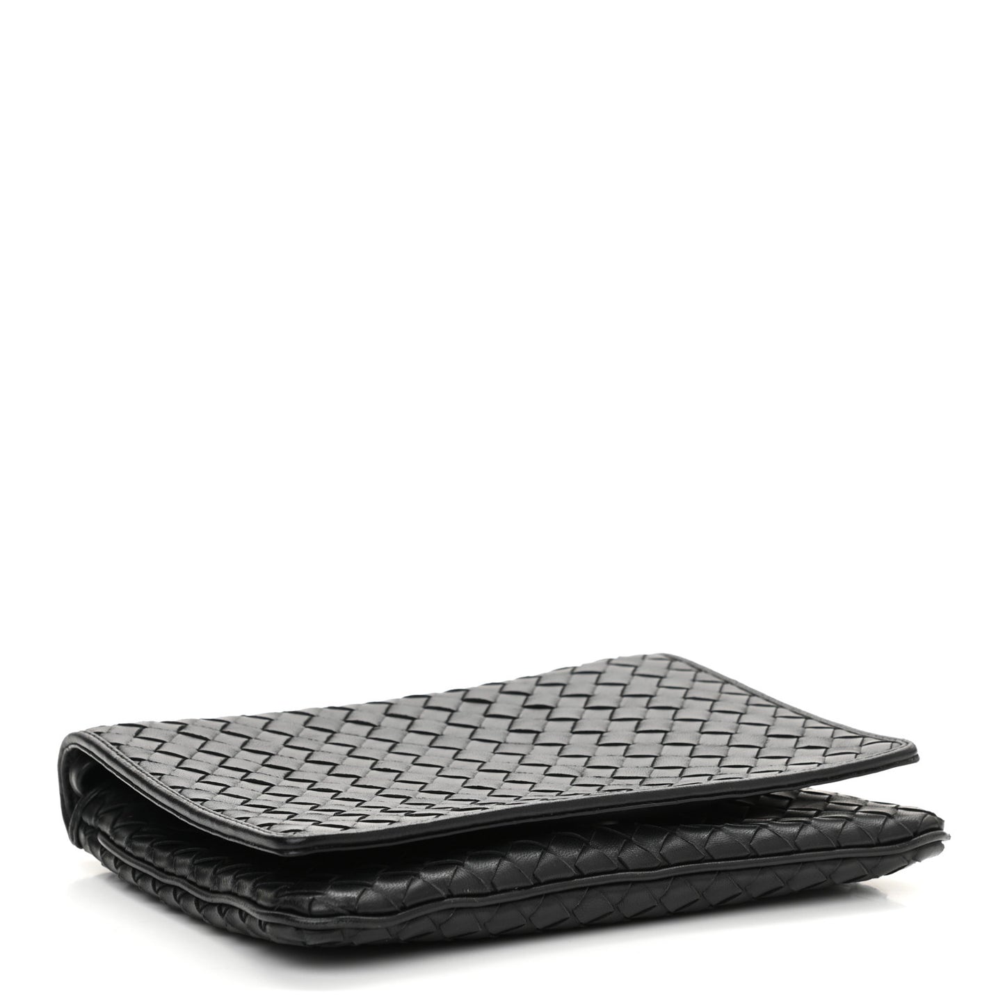 Nappa Intrecciato Crossbody Messenger Flap Black