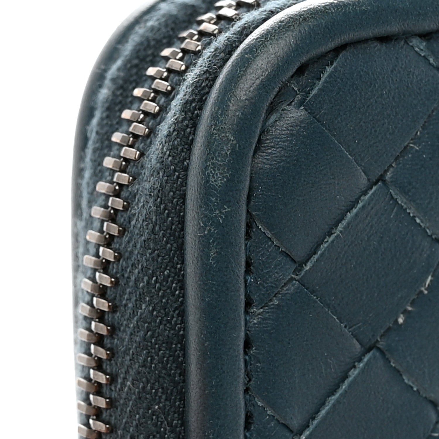Bottega Veneta Nappa Intrecciato Zip Around Wallet Blue 18 of 21