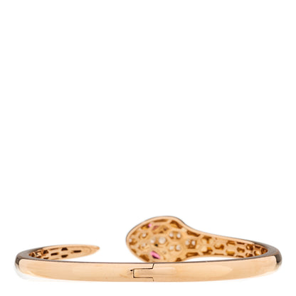 Bulgari 18K Rose Gold Diamond Rubellite Serpenti Seduttori Bangle Bracelet S 2 of 3