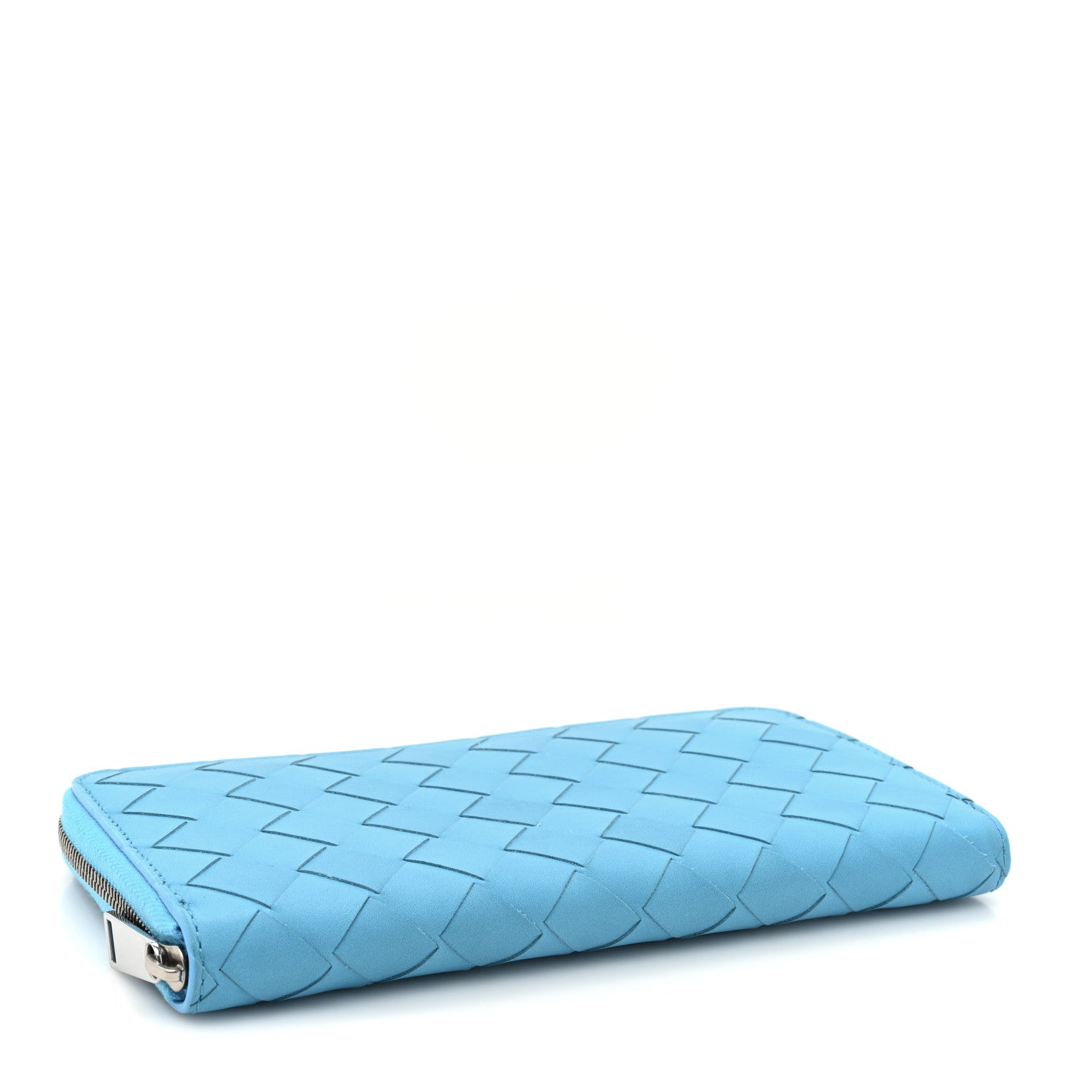Bottega Veneta Nappa Intrecciato Zip Around Wallet Sky Blue 4 of 13