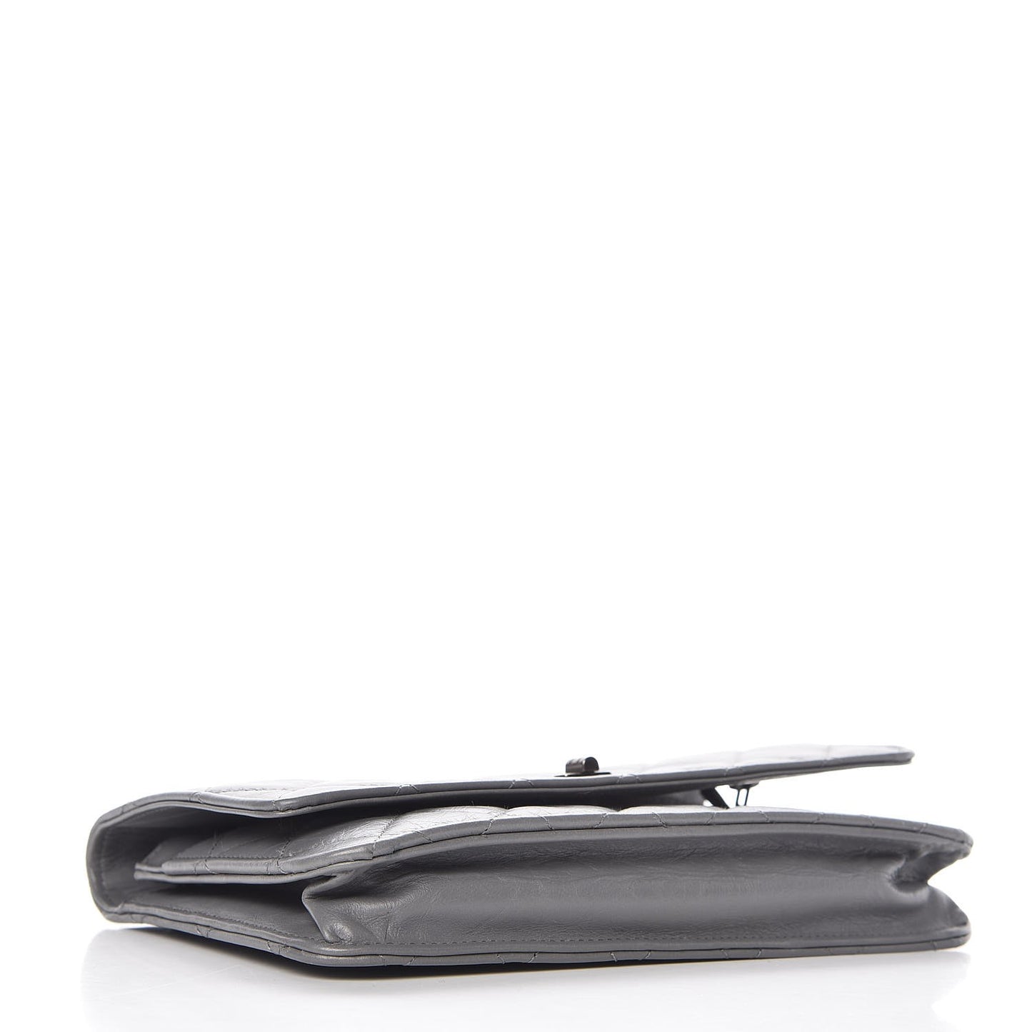 Aged Calfskin Quilted Reissue Wallet On Chain WOC Grey