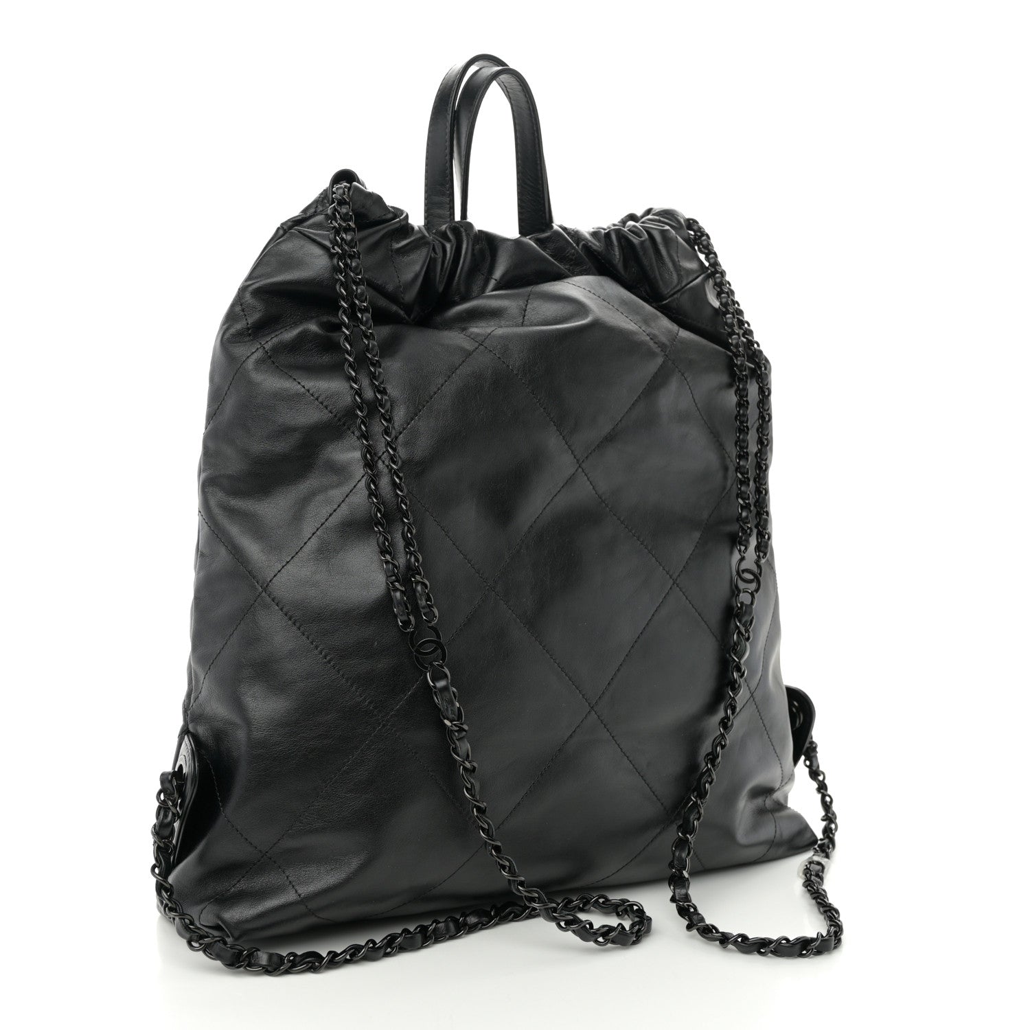 Chanel Shiny Calfskin Quilted Chanel 22 Backpack So Black 3 of 11