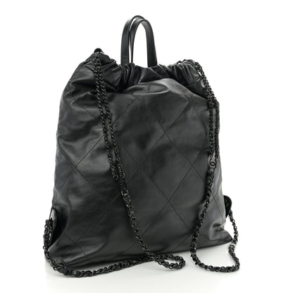 Chanel Shiny Calfskin Quilted Chanel 22 Backpack So Black 3 of 11